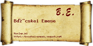 Böcskei Emese névjegykártya